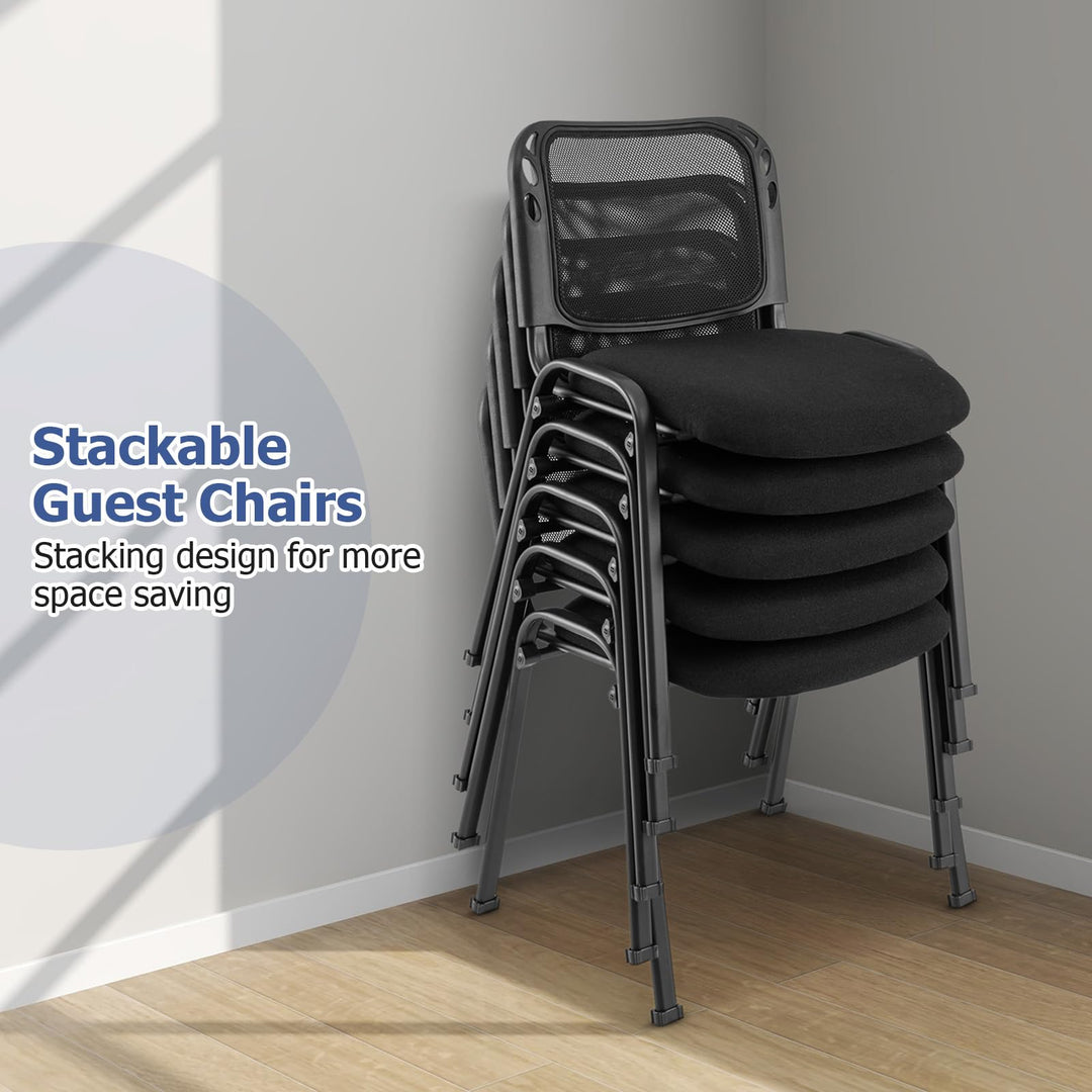 Giantex Set of 5 Stackable Conference Chairs with Mesh Back