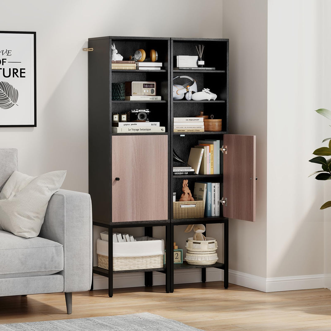 Giantex 57” Tall Bathroom Storage Cabinet, Bathroom Floor Cabinet with Door, Adjustable Shelves &amp; Foot Pads
