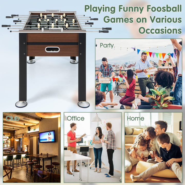 Giantex 54” Foosball Table, Foosball Table Adult Size with 2 Balls, Wood Football Table
