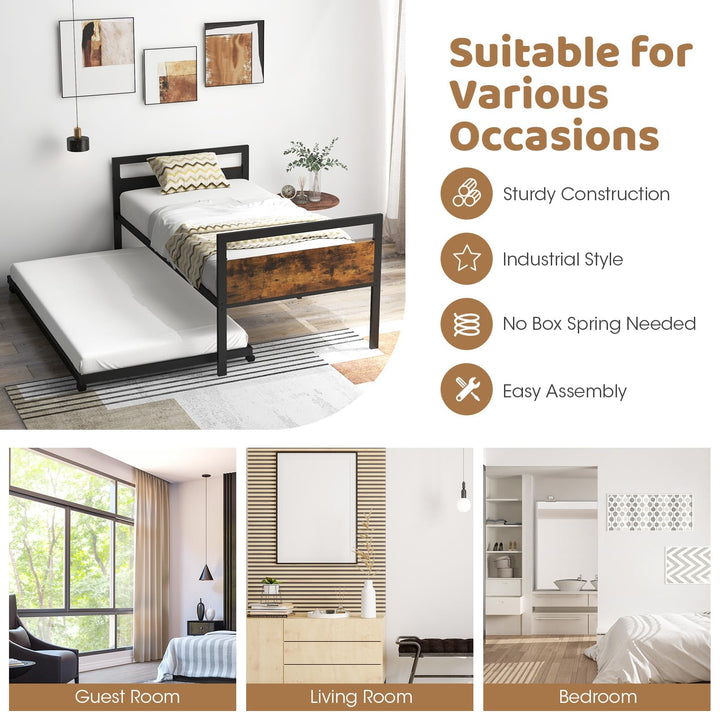 Giantex Metal Daybed with Trundle