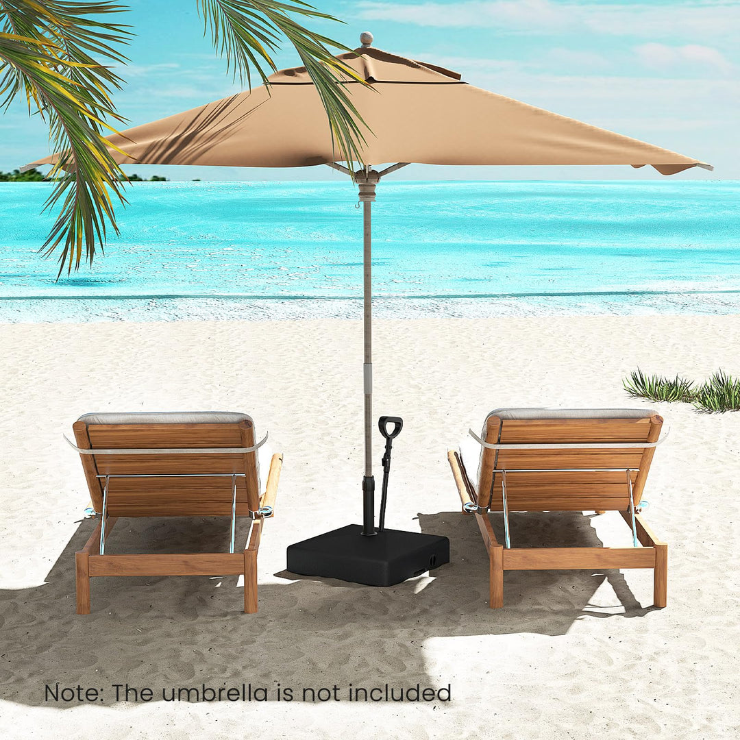 Giantex 132 lbs Fillable Patio Umbrella Stand with Retractable &amp; Removable Pull Rod
