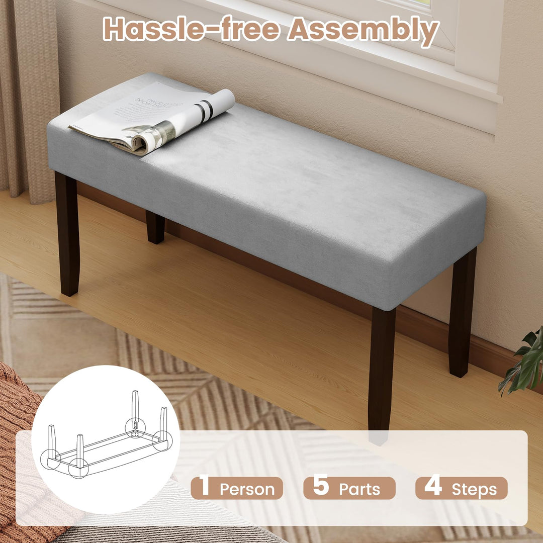 Giantex 40.5" Upholstered Entryway Bench with Padded Seat &amp; Solid Rubber Wood Legs Load 400Lbs