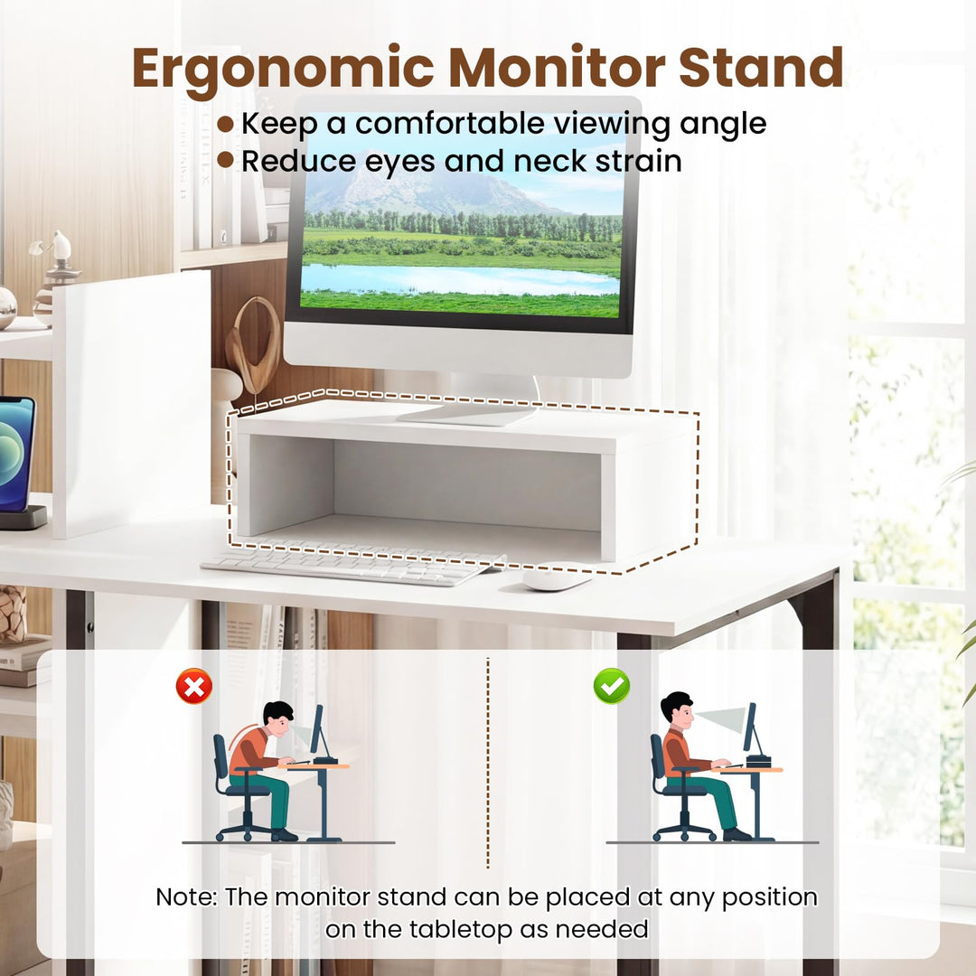 Giantex 43.5" Computer Desk with Power Outlets