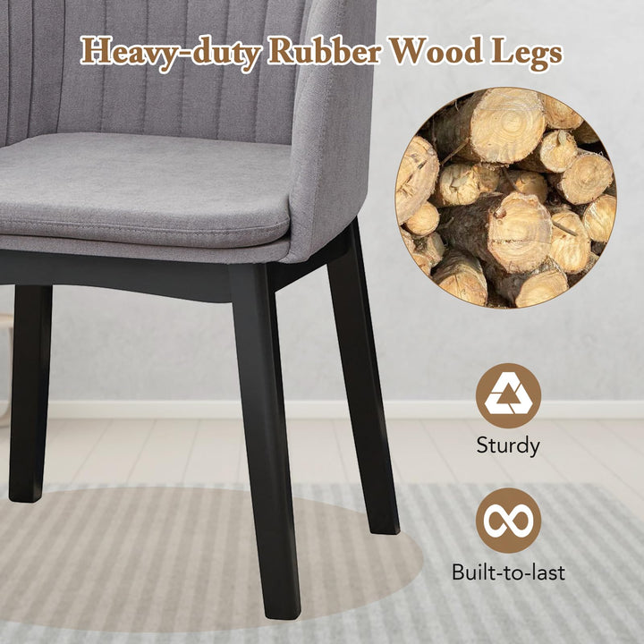 Giantex Modern Dining Chairs, Upholstered Velvet Accent Chairs w/Curved Backrests &amp; Rubber Wood Legs