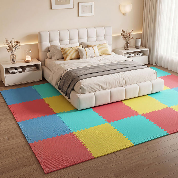 Giantex 12 PCS/ 24 PCS Interlocking Exercise Mat with Borders