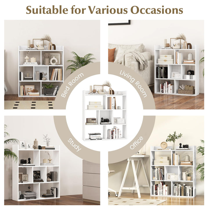 Giantex 7 Cube Bookshelf with Anti Toppling Devices for Living Room