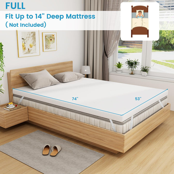 Giantex 3 Inch Twin Memory Foam Mattress Topper, Gel Infused Topper with Removable Cover