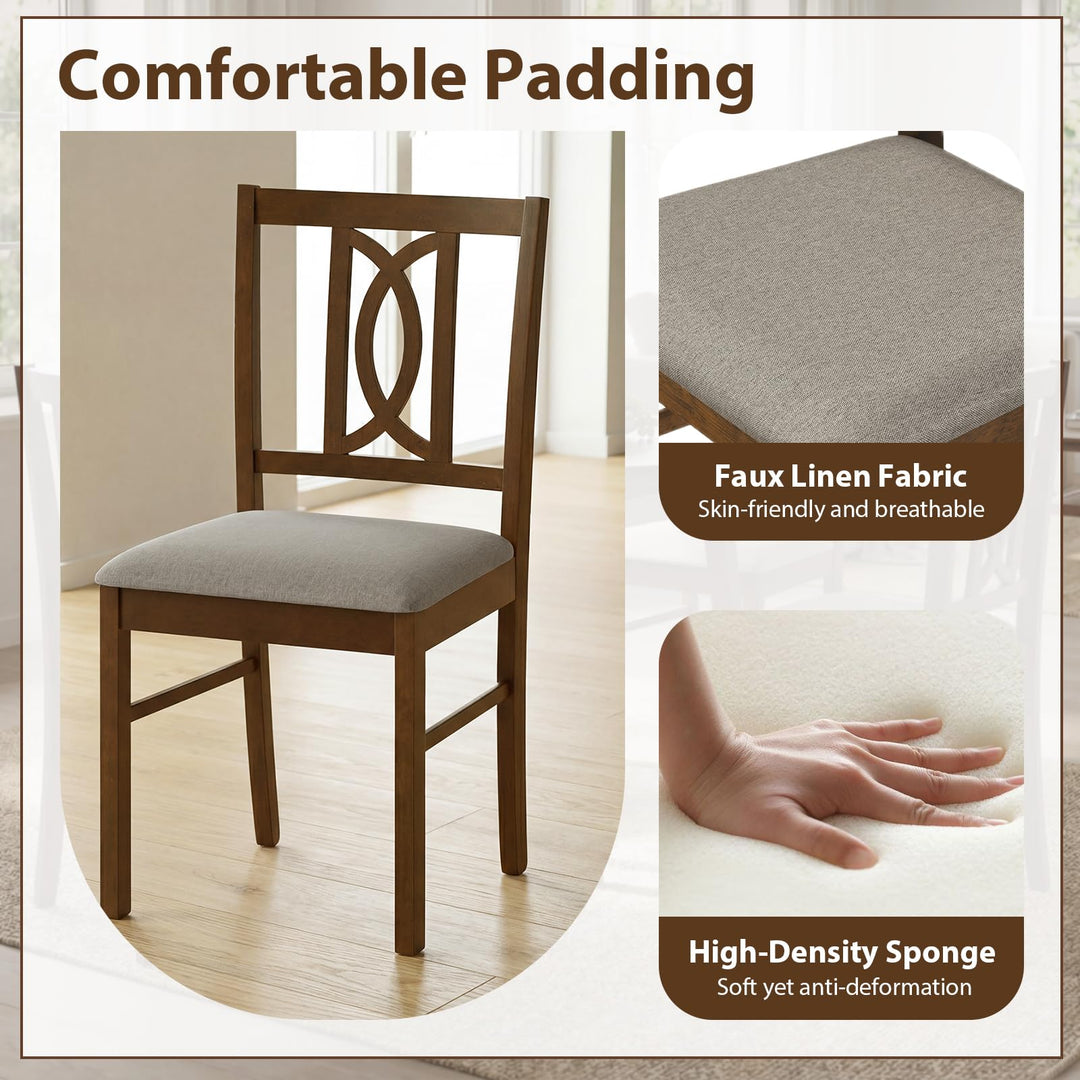Giantex Dining Chairs Rubber Wood Dining Room Chairs (2/4)