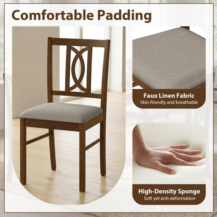 Giantex Dining Chairs Rubber Wood Dining Room Chairs (2/4)
