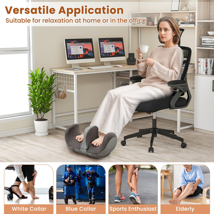 Giantex Electric Foot Massager, Calf Massager with Heat, 3 Massage Intensity, Vibration, Detachable Middle Sponge