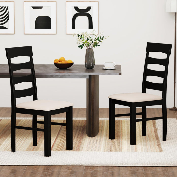 Giantex Dining Chairs Set of 2/4 with Padded Seat &amp; Rubber Wood Frame
