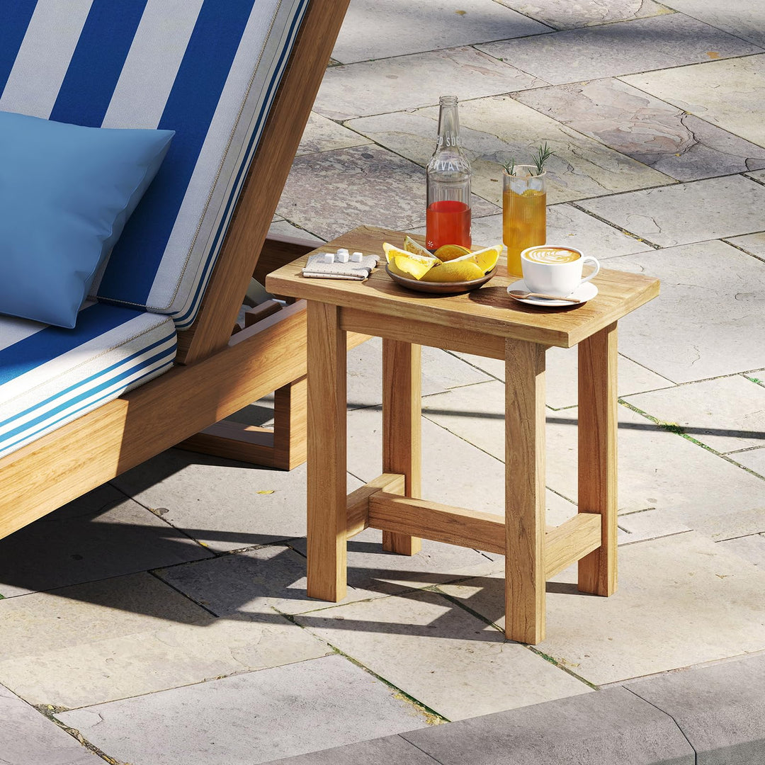 Giantex Teak Shower Bench Stool with Waterproof Spa Bath Seat for Seniors 20&