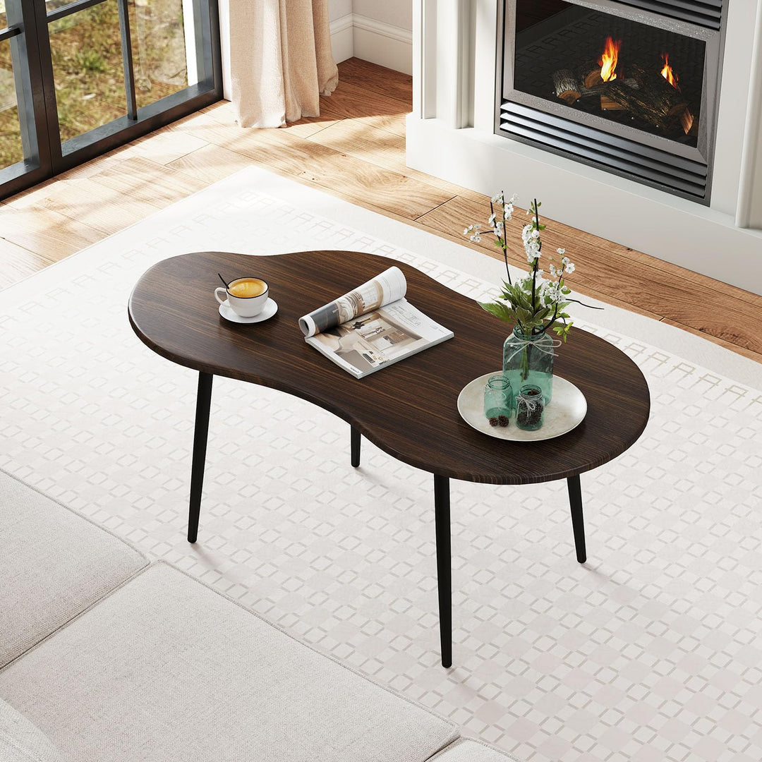 Giantex Cloud Coffee Table | 39.5" Small Center Table with Metal Frame