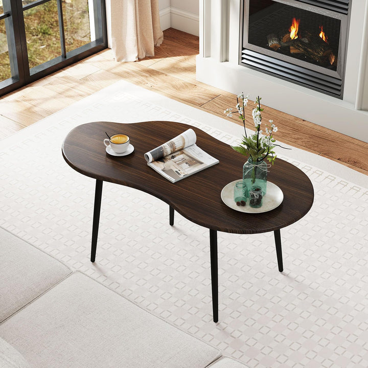 Giantex Cloud Coffee Table | 39.5" Small Center Table with Metal Frame