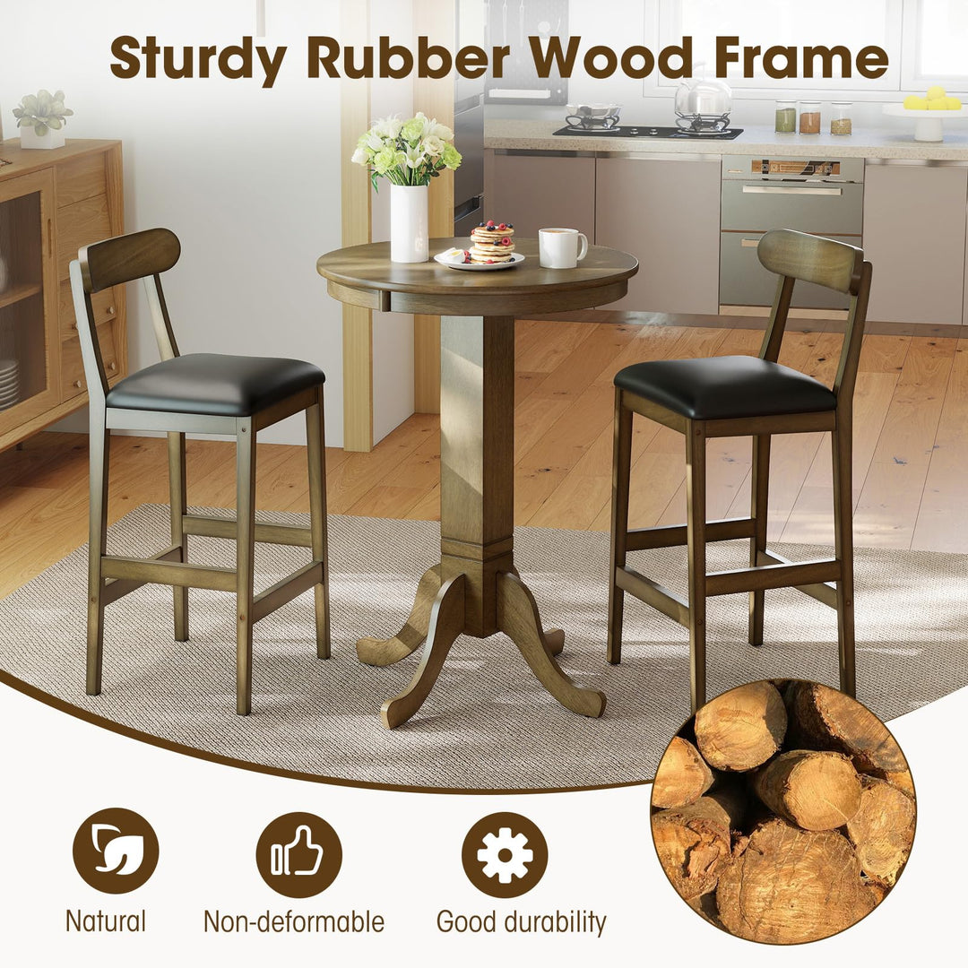 Giantex 3 Pieces Wood Bar Table Set for 2