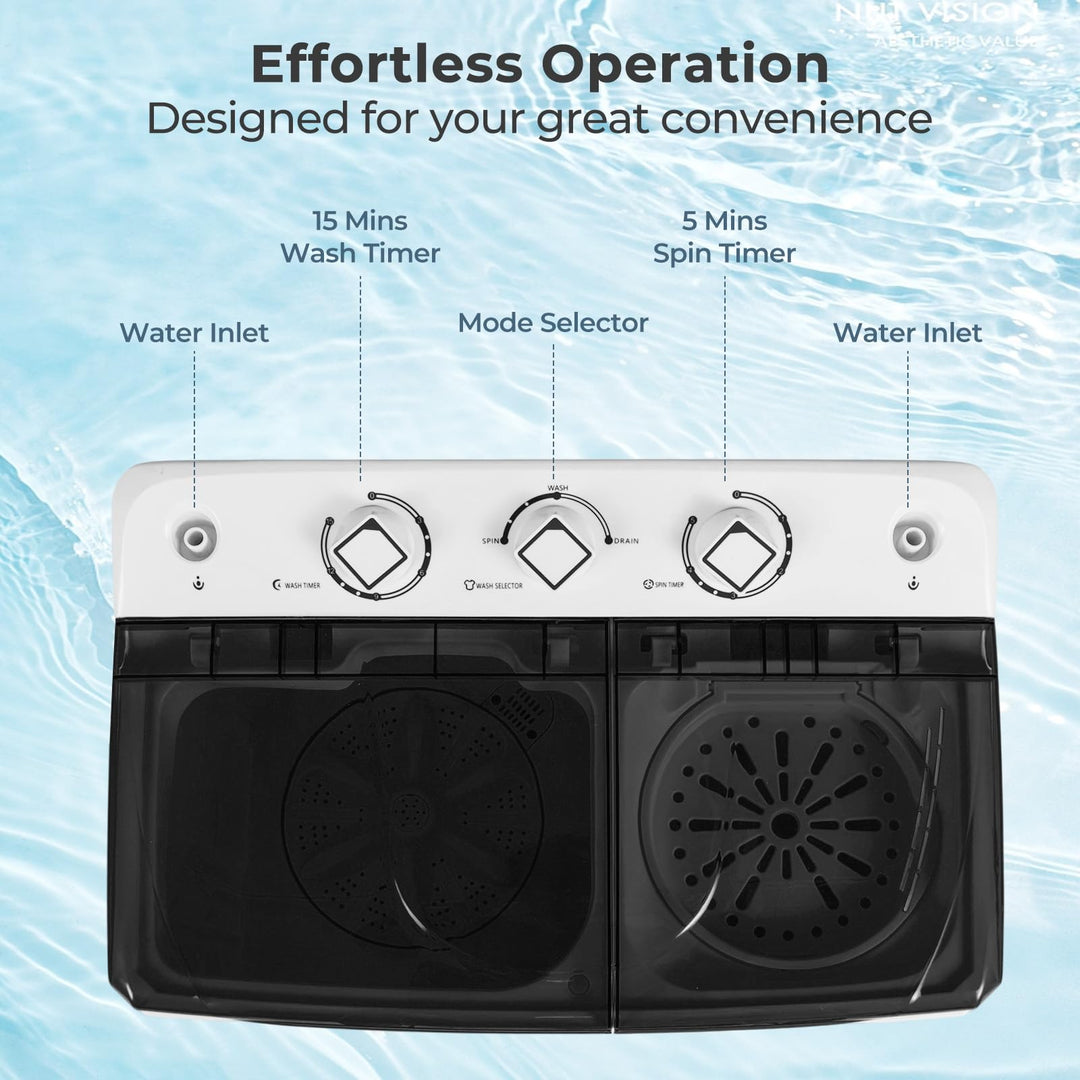 Portable Washing Machine with Built-in Drain Pump