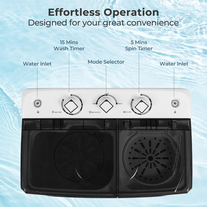 Portable Washing Machine with Built-in Drain Pump