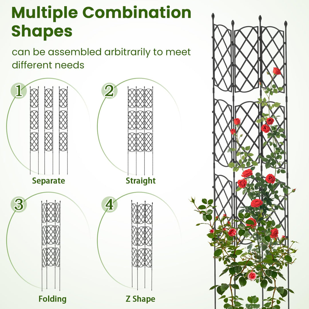 Giantex Garden Trellis, Outdoor Plant Support Frame w/Adjustable Shapes, Ground Stakes, Rustproof PE Coating Pipes