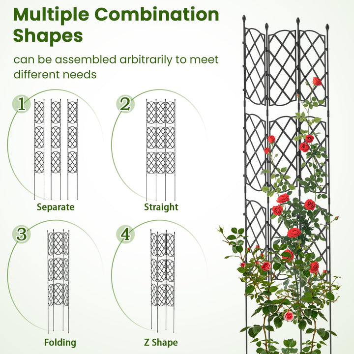 Giantex Garden Trellis, Outdoor Plant Support Frame w/Adjustable Shapes, Ground Stakes, Rustproof PE Coating Pipes