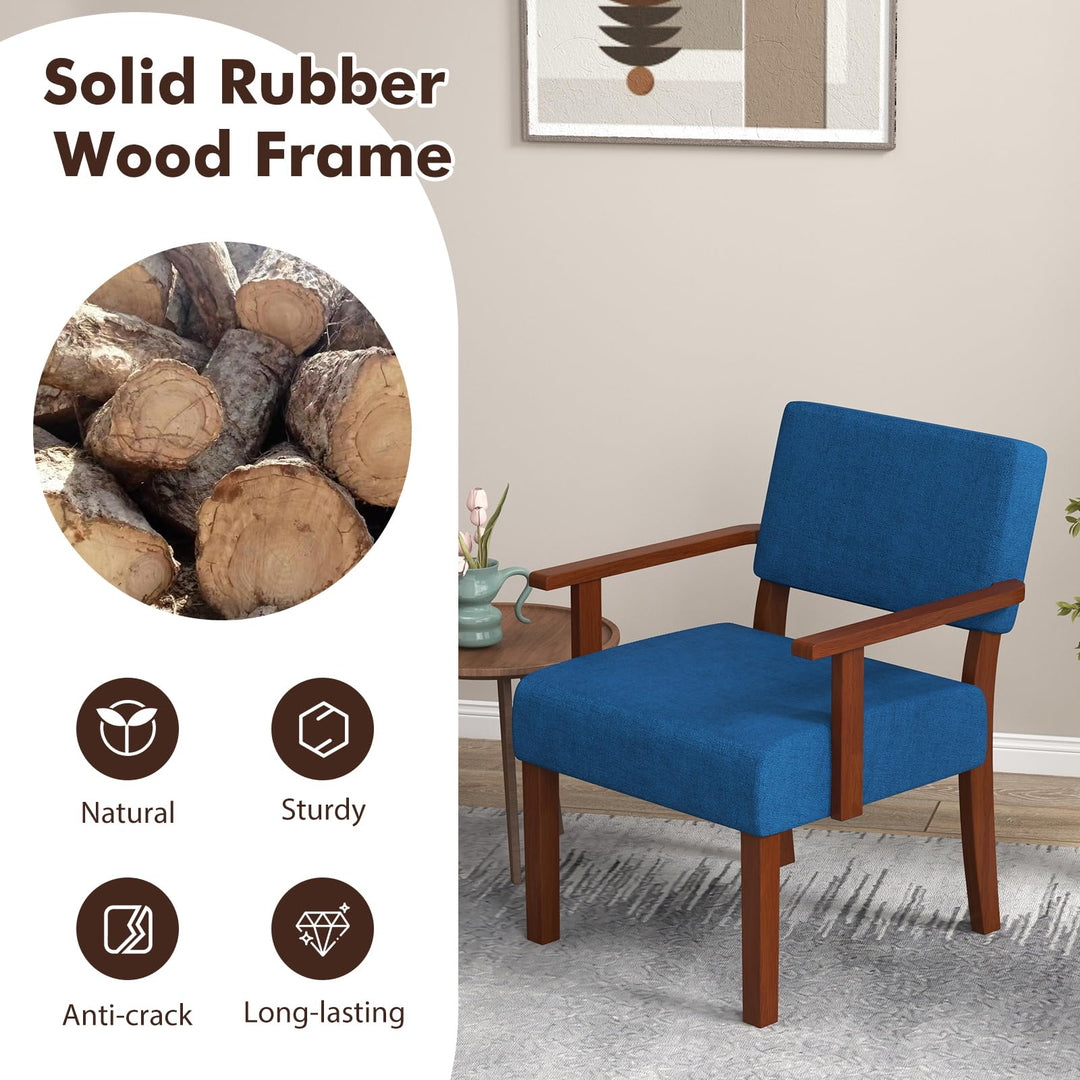 Giantex Modern Accent Chair, Linen Living Room Arm Chair w/Soft Padded Seat &amp; Backrest
