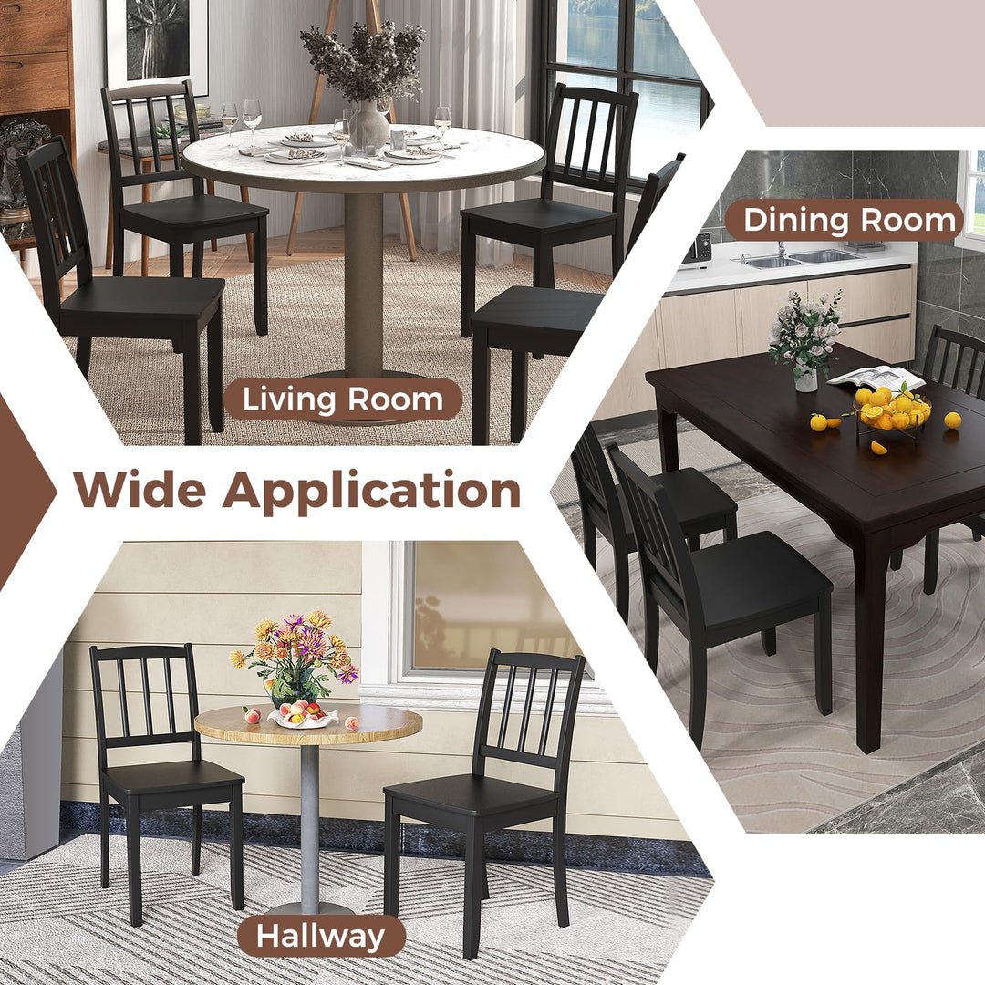 Giantex Farmhouse Dining Chairs Set of 2/4, Modern Kitchen Chairs w/Rubber Wood Legs &amp; Curved Backrest