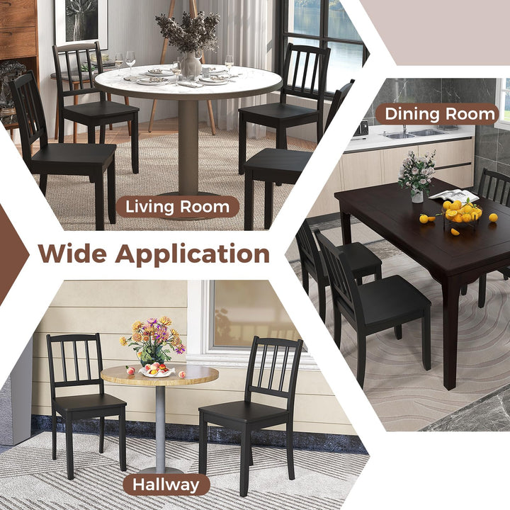 Giantex Farmhouse Dining Chairs Set of 2/4, Modern Kitchen Chairs w/Rubber Wood Legs &amp; Curved Backrest