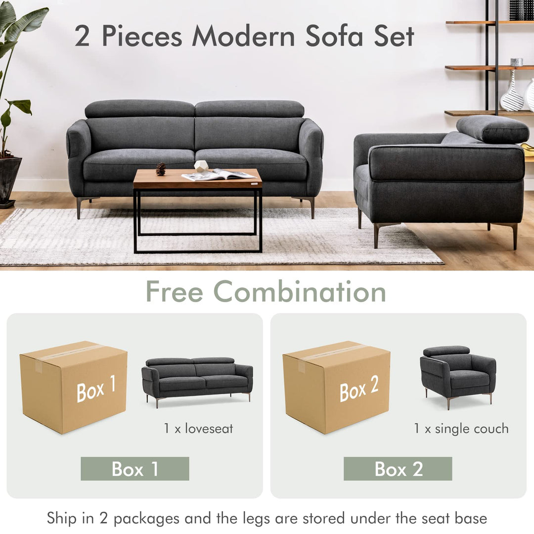 Giantex Sofa Couch and Accent Chairs Set