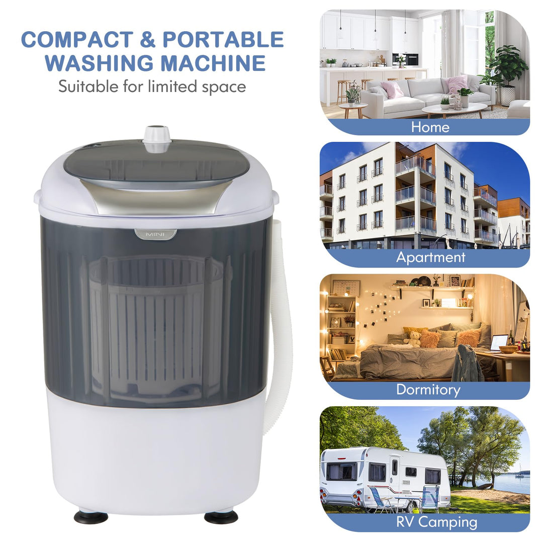 Portable Mini Washing Machine Semi-Automatic Washer and Spinner Combo with Single Tub