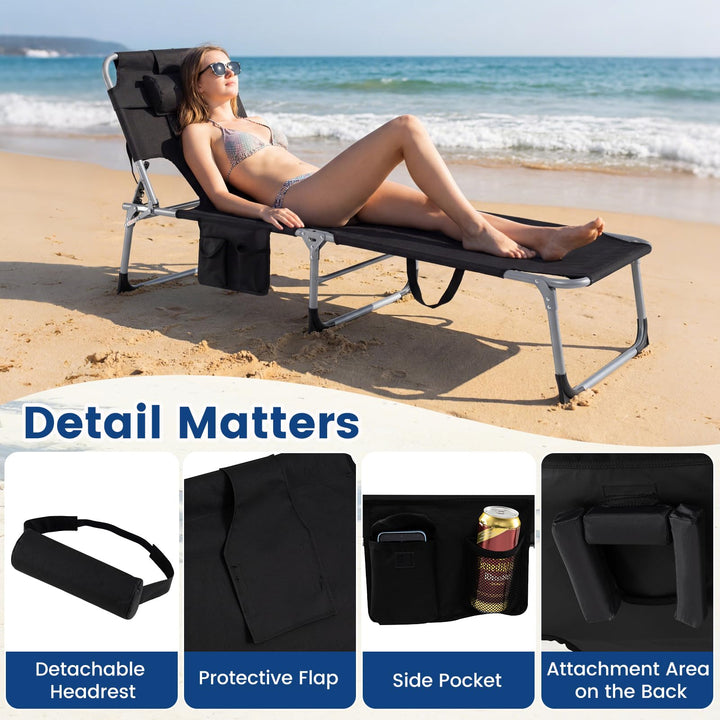 Giantex Tanning Chair with Face Arm Holes Folding Chair