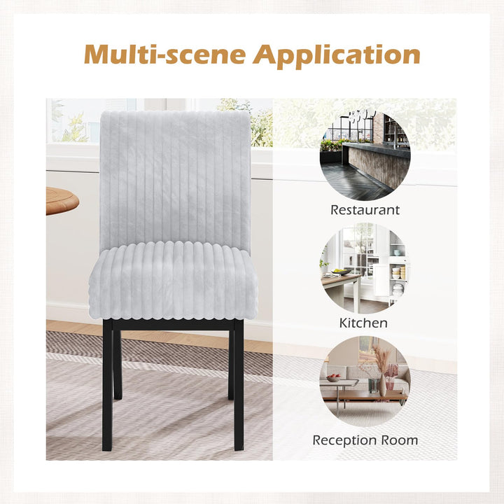 Giantex Fabric Upholstered Channel Tufted Kitchen Chair w/ 6" Thick Padded Seat &amp; Backrest