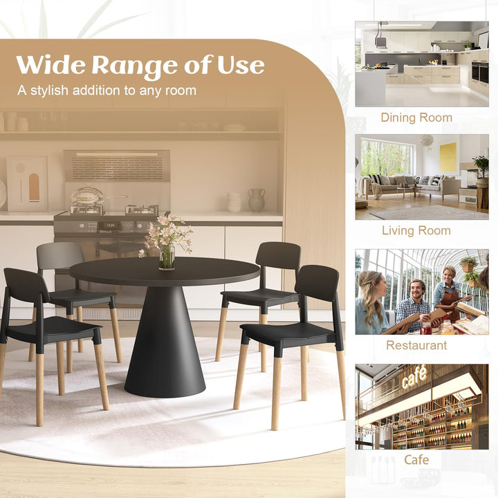 Giantex Wooden Dining Chairs Set of 4, Modern Dining Side Chairs Set w/Ergonomic Backrest, Wide Seat &amp; Sturdy Wooden Legs