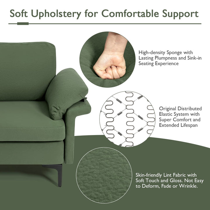 Giantex 100.5" L Convertible Sofa Couch, 3-Seat Sectional Sleeper with USB Ports &amp; Socket