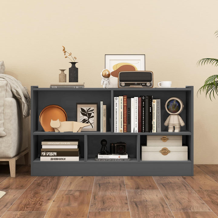 Giantex 5-Cube Bookcase, Freestanding 3-Tier Bookshelf with Spacious Top &amp; Raised Base