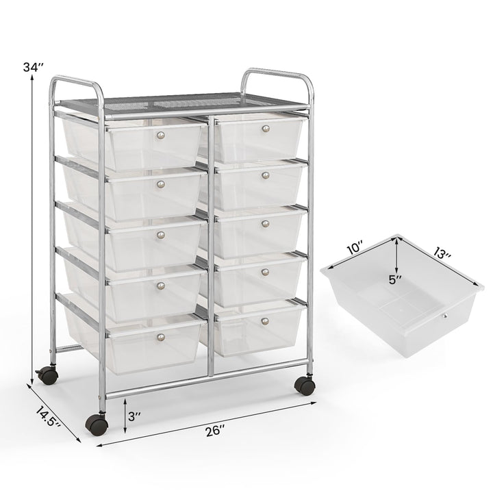 Giantex 10 Drawers Rolling Cart, Classroom Organizers