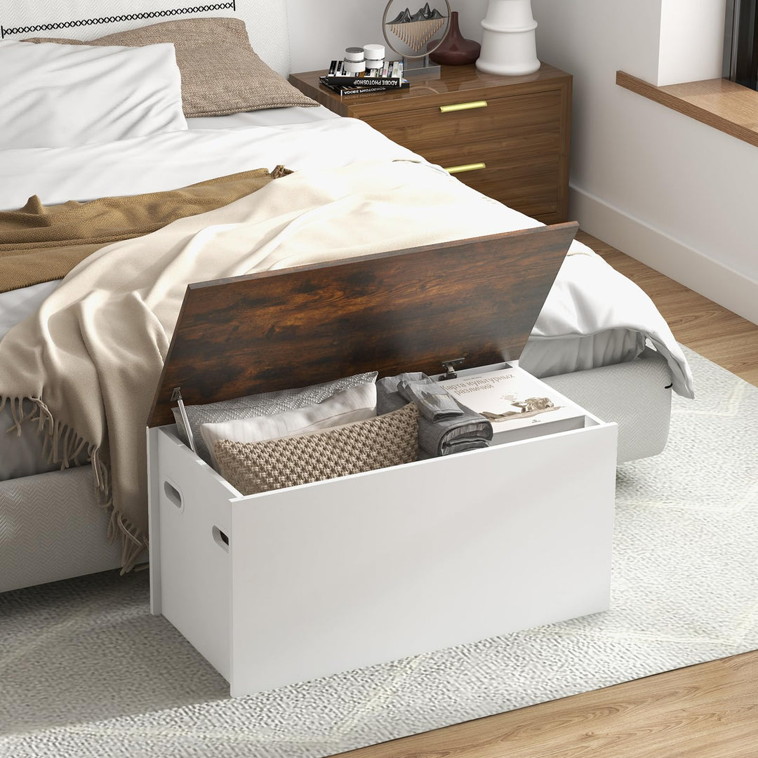 Giantex Flip-top Storage Chest, Lift Top Storage Bench w/Pneumatic Rod &amp; Safety Hinges