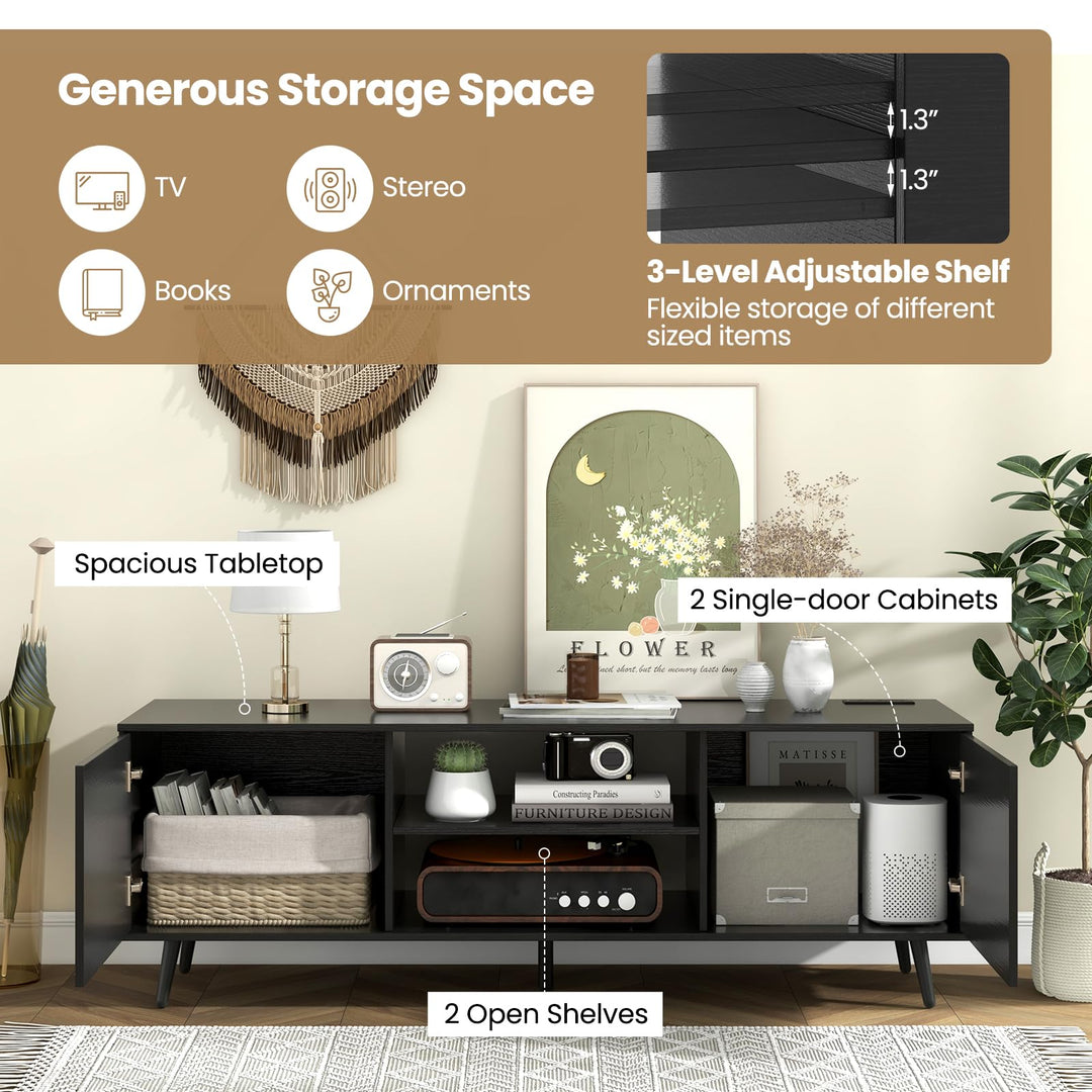 Giantex TV Stand with Power Outlet for TVs up to 60&