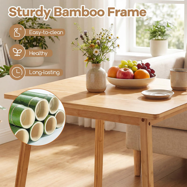 Giantex 27.5-Inches Bamboo Dining Table for 2-4
