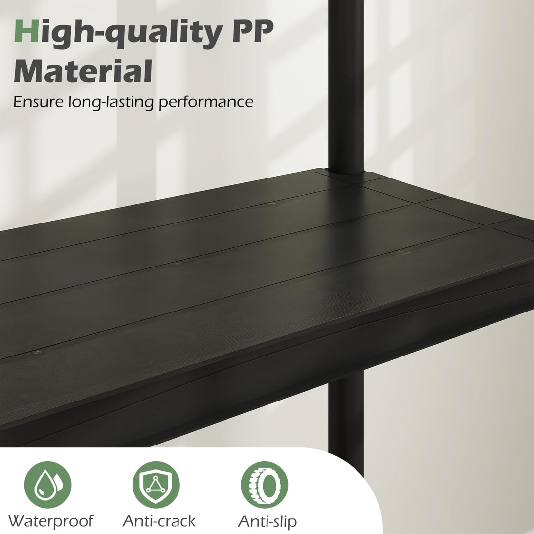 Giantex 4-Tier Heavy-Duty Plastic Storage Shelves (24" x 12.5" x 53")