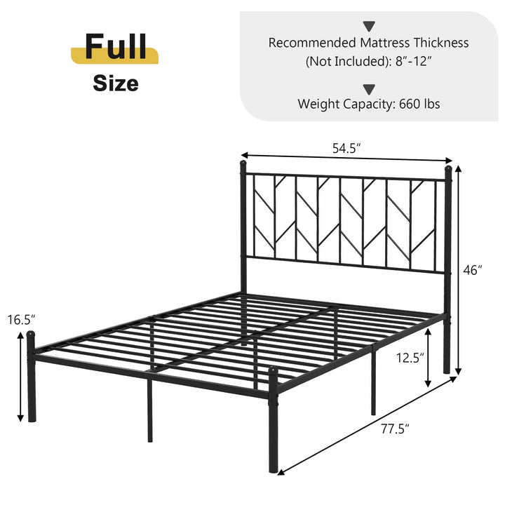 Giantex Queen/Full/Twin Size Metal Bed Frame with Victorian Style Headboard