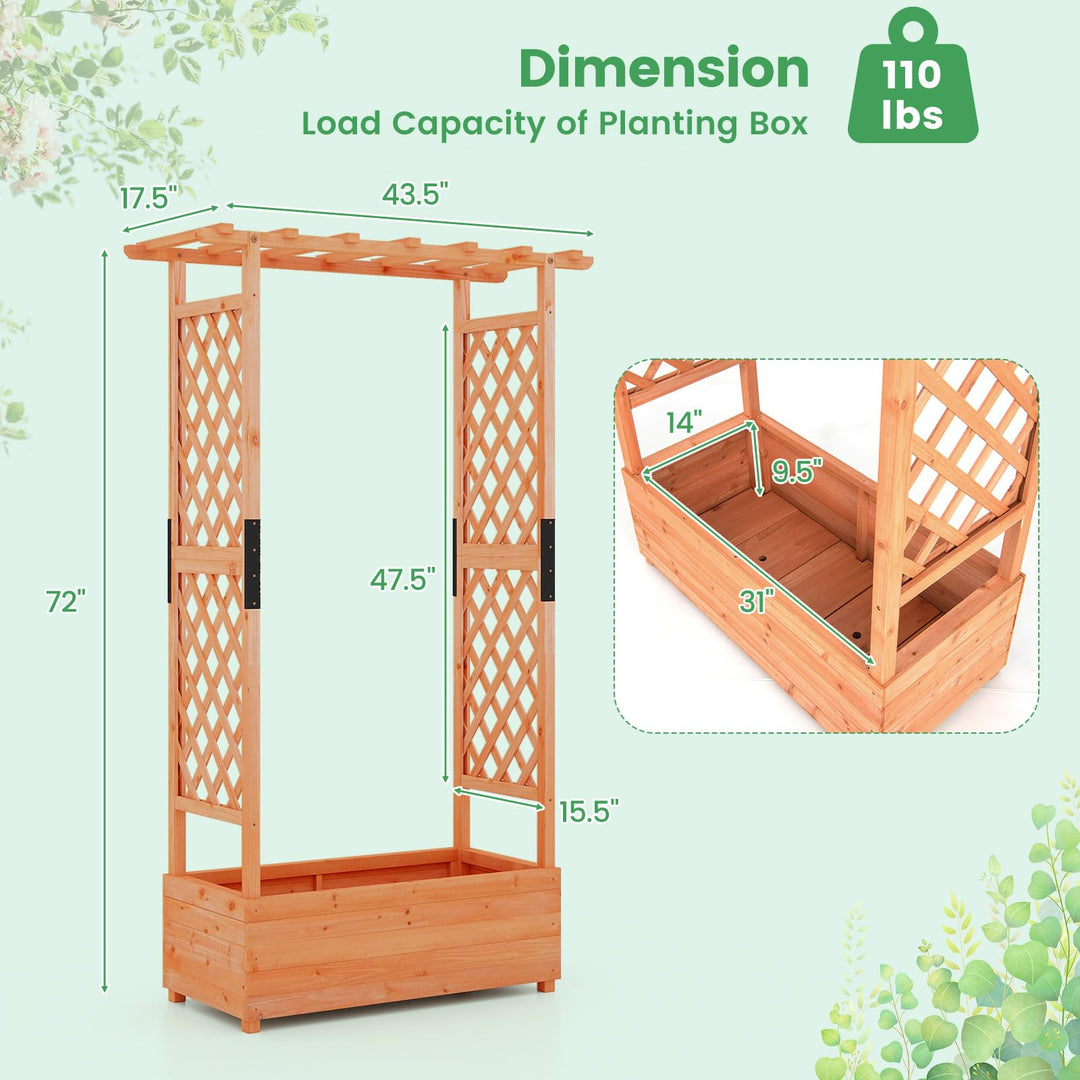 Giantex Raised Garden Bed with 2-Sided Trellis &amp; Hanging Roof