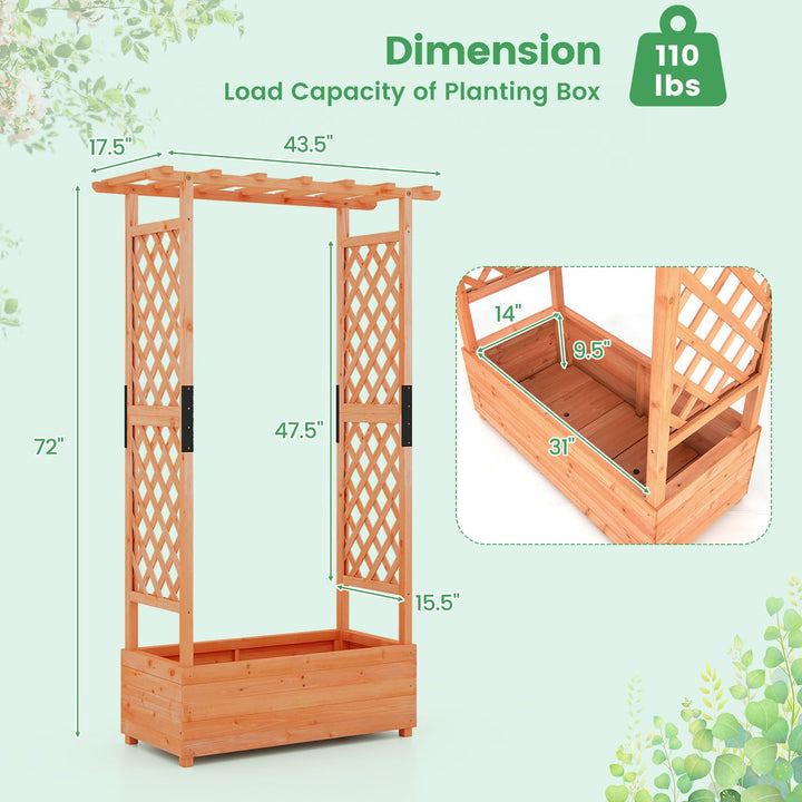 Giantex Raised Garden Bed with 2-Sided Trellis &amp; Hanging Roof
