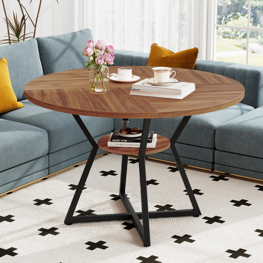 Giantex 47-inches Round Dining Table for 4 | Circle Dinner Tables for Dinette Living Room