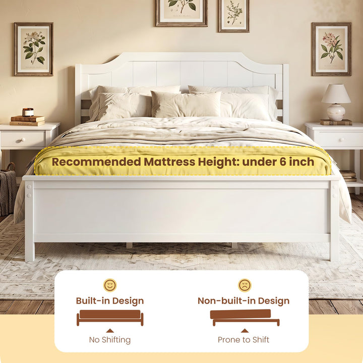 Giantex Queen/Twin/King/Full Size Wooden Bed Frame with Headboard