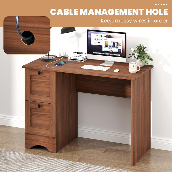 Giantex Computer Desk with 2 Drawers