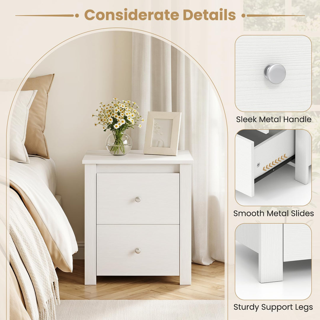 Giantex 21" Wooden Nightstand with 2 Drawers (1/2)