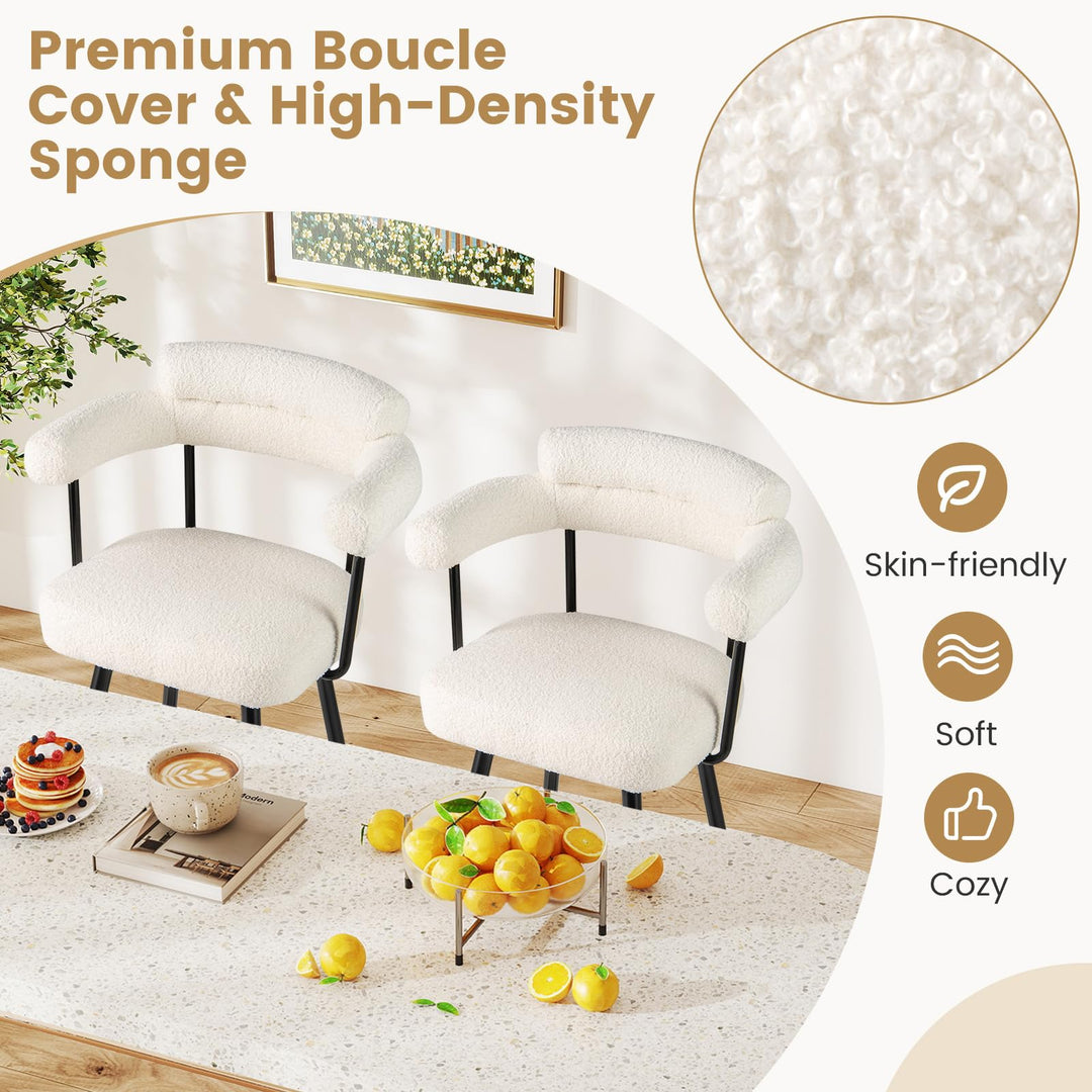 Giantex Swivel Bar Stool Set of 2/4 Counter Height Chairs with Curved Back and Arms