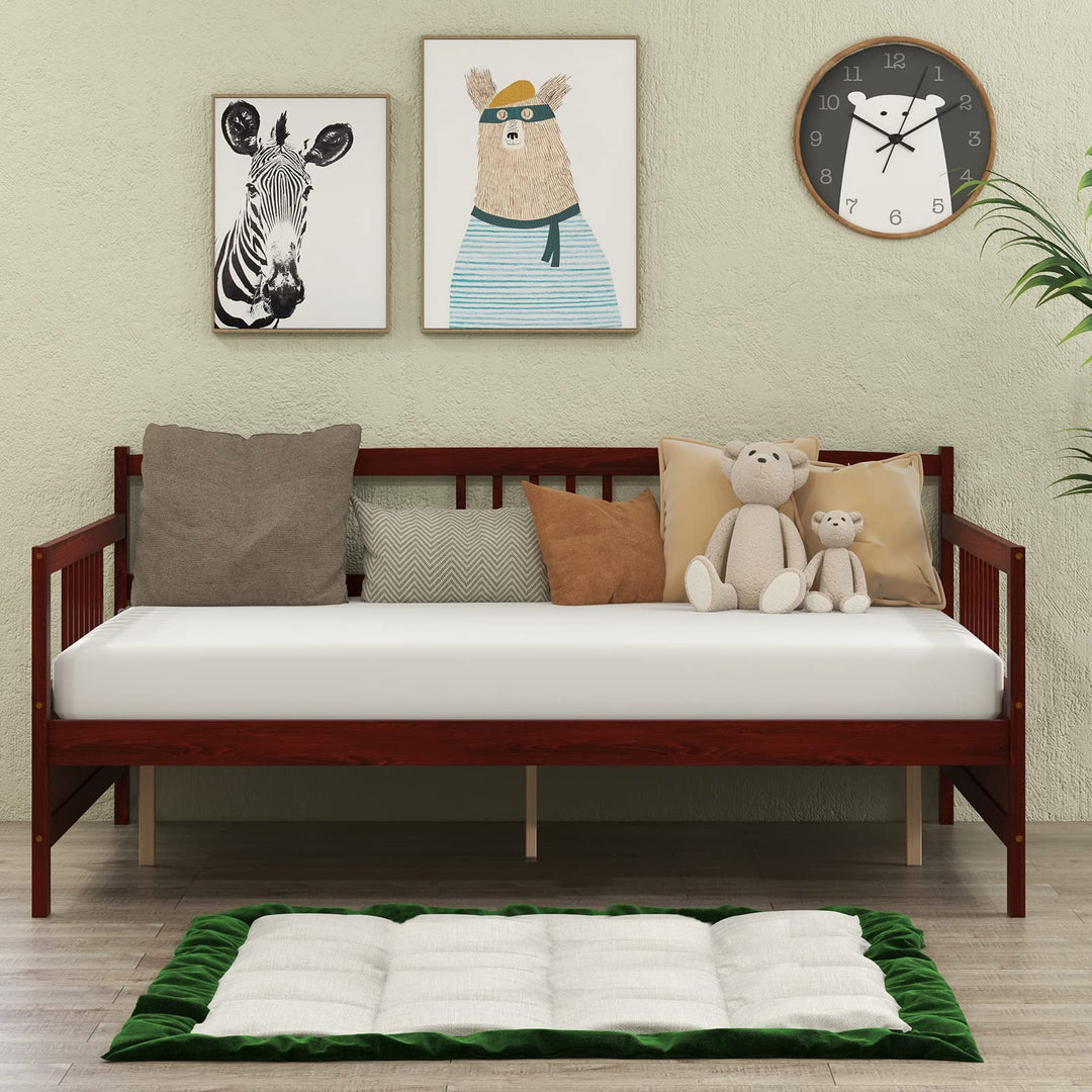 Giantex Full Size Daybed, Wooden Daybed Sofa Bed Frame with Wood Slat Support for Kids Teens (Full)