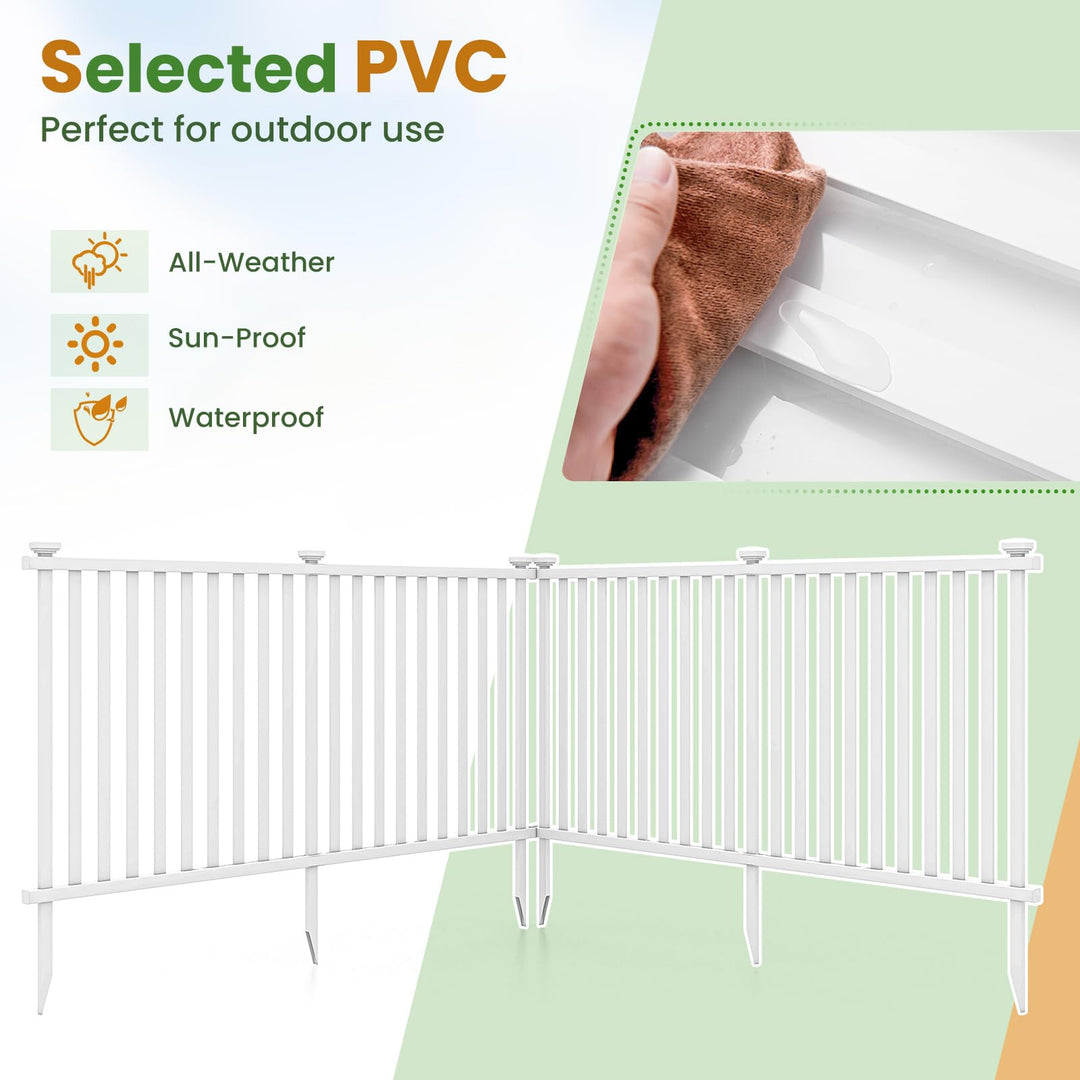 Giantex White Picket Fence - 2 Panels, 80&