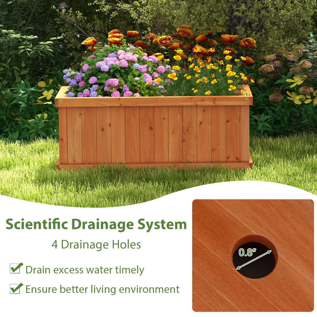 Giantex Raised Garden Bed | 31”x14”x12” Wooden Planter Box with 4 Drainage Holes (1/2)
