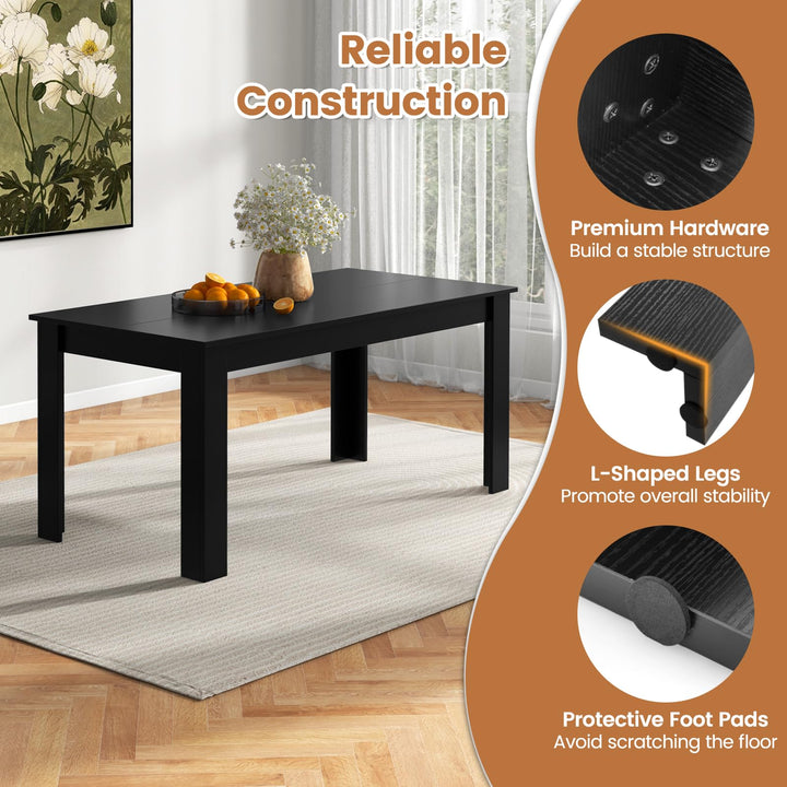 Giantex 63 Inch Rectangular Modern Dining Kitchen Table for 6 People